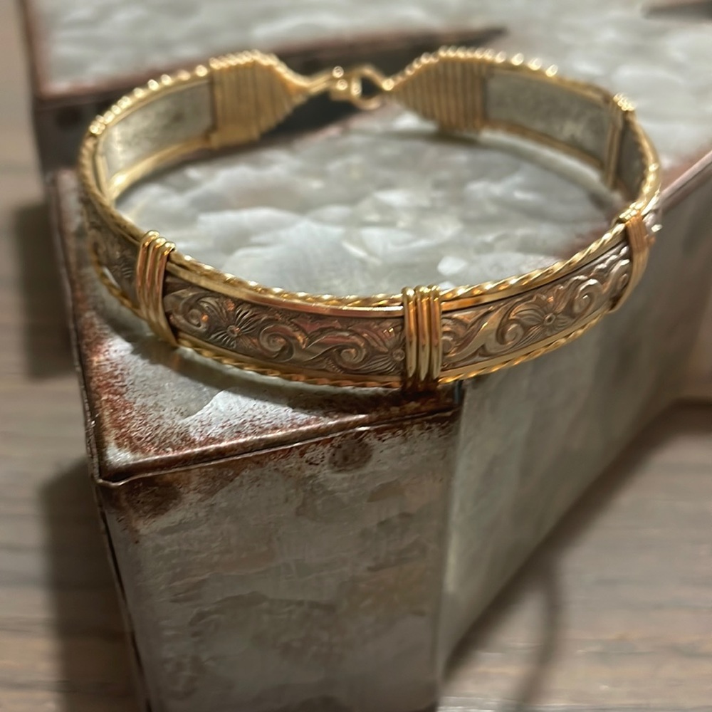 Ronaldo 14kt artisan wire and silver Angelina bracelet. 7inches.